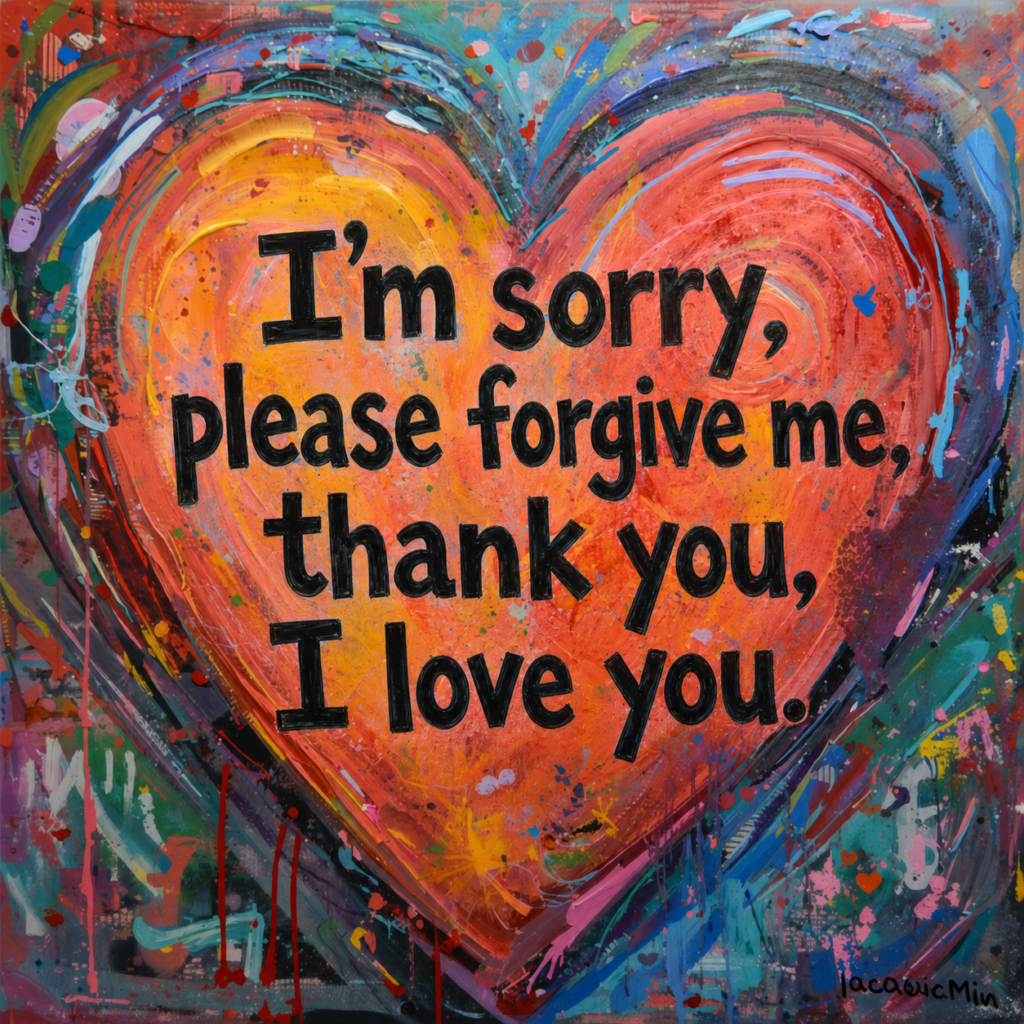 I'm sorry, please forgive me, thank you, I love you